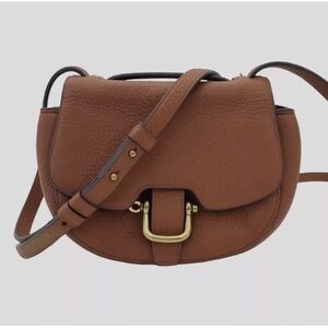 J.Crew Brown Italian Leather Mini Rider Crossbody Small Western Purse Saddle Bag